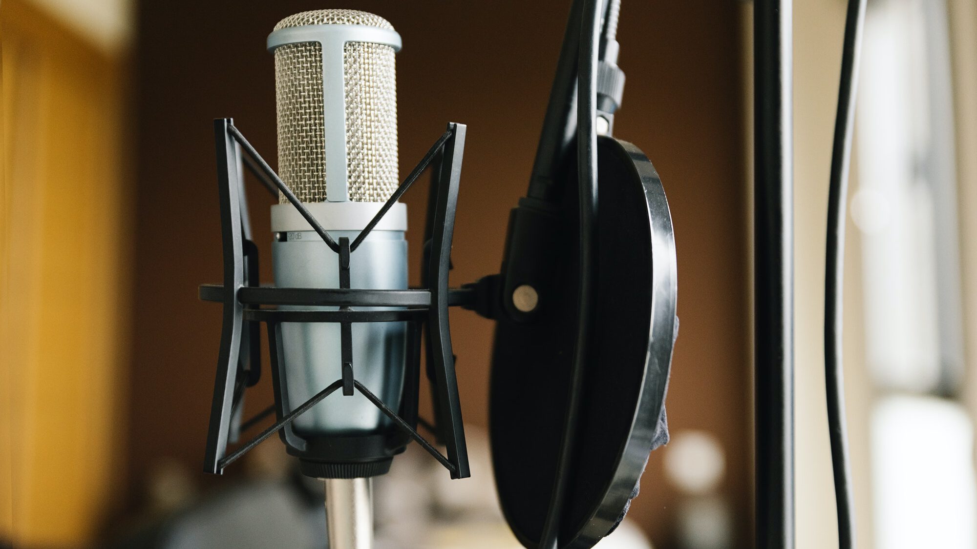 Studio microphone closeup.